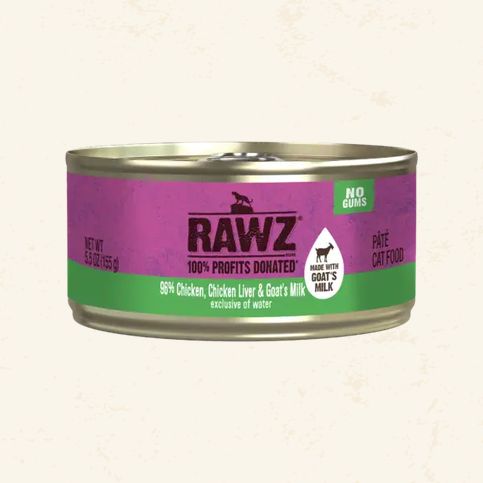 RAWZ CAT 5.5OZ CAN CHICKEN, LIVER, &amp; GOAT'S MILK