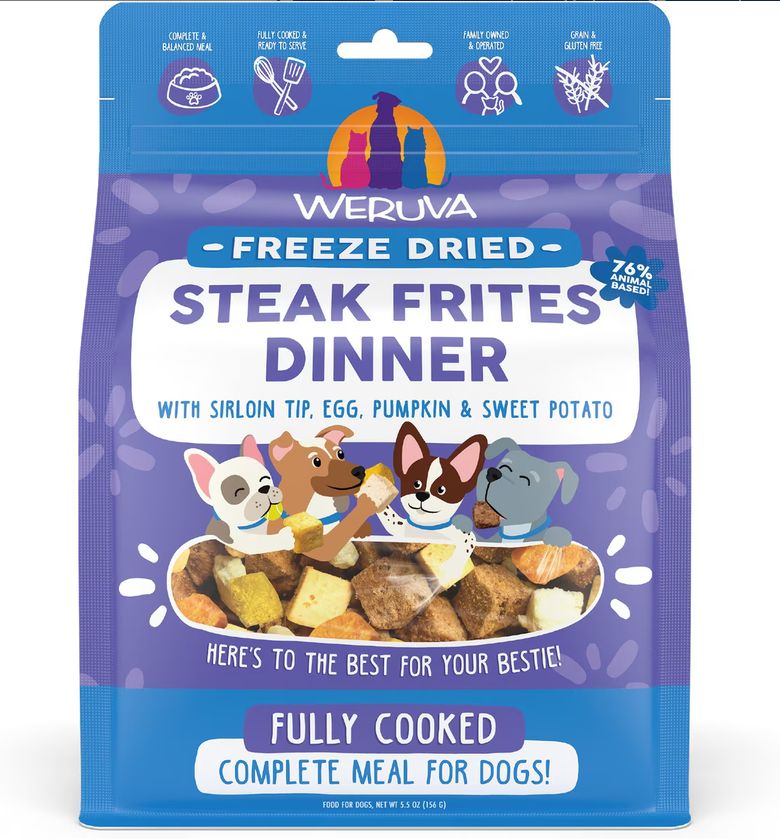 WERUVA DOG 5.5OZ FREEZE DRIED STEAK FRITES FREEZE DRIED