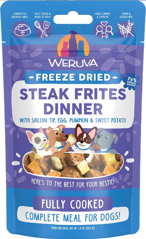 WERUVA DOG 1OZ FREEZE DRIED STEAK FRITES FREEZE DRIED