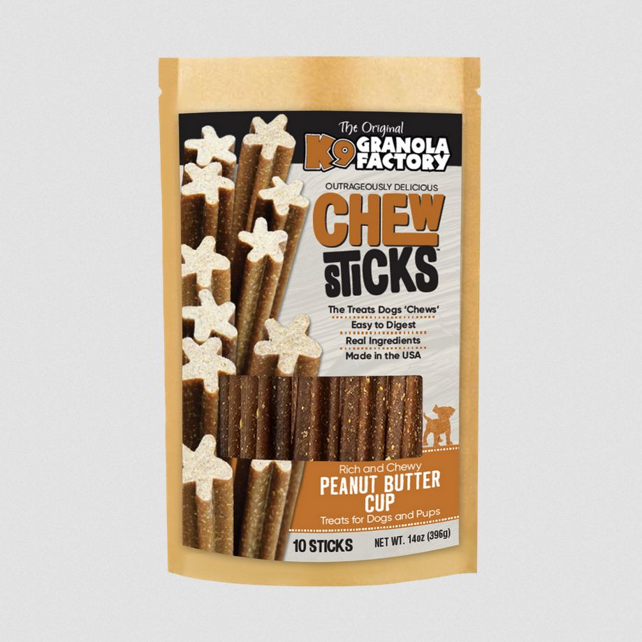 K9 GRANOLA FACTORY 10CT PEANUT BUTTER CUP CHEW STICKS