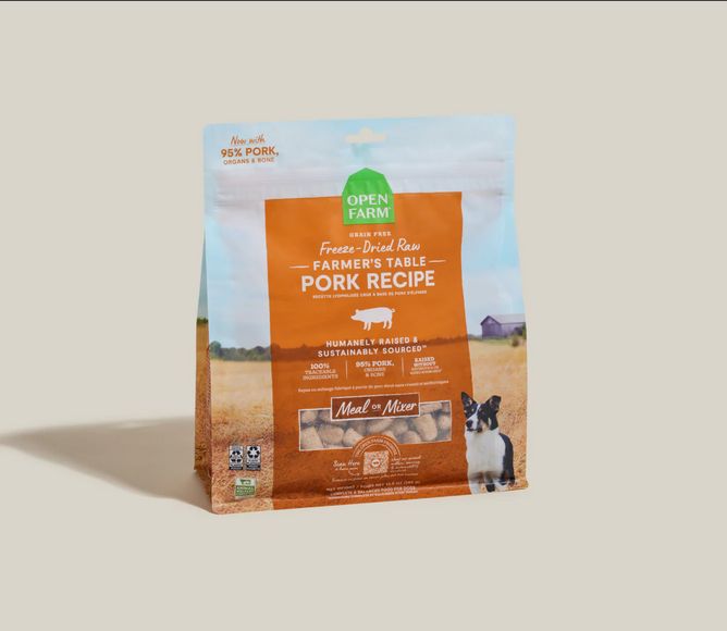 OPEN FARM DOG 22OZ FREEZE DRIED FARMER'S TABLE PORK