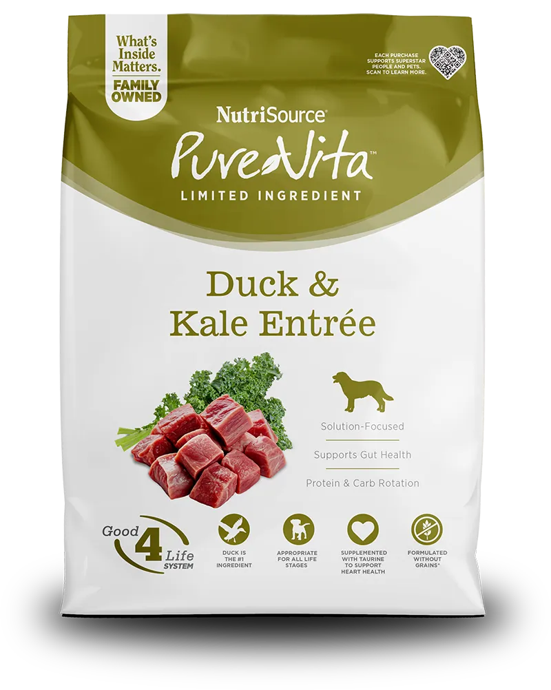 NUTRISOURCE DOG 4# PURE VITA GF DUCK &amp; KALE