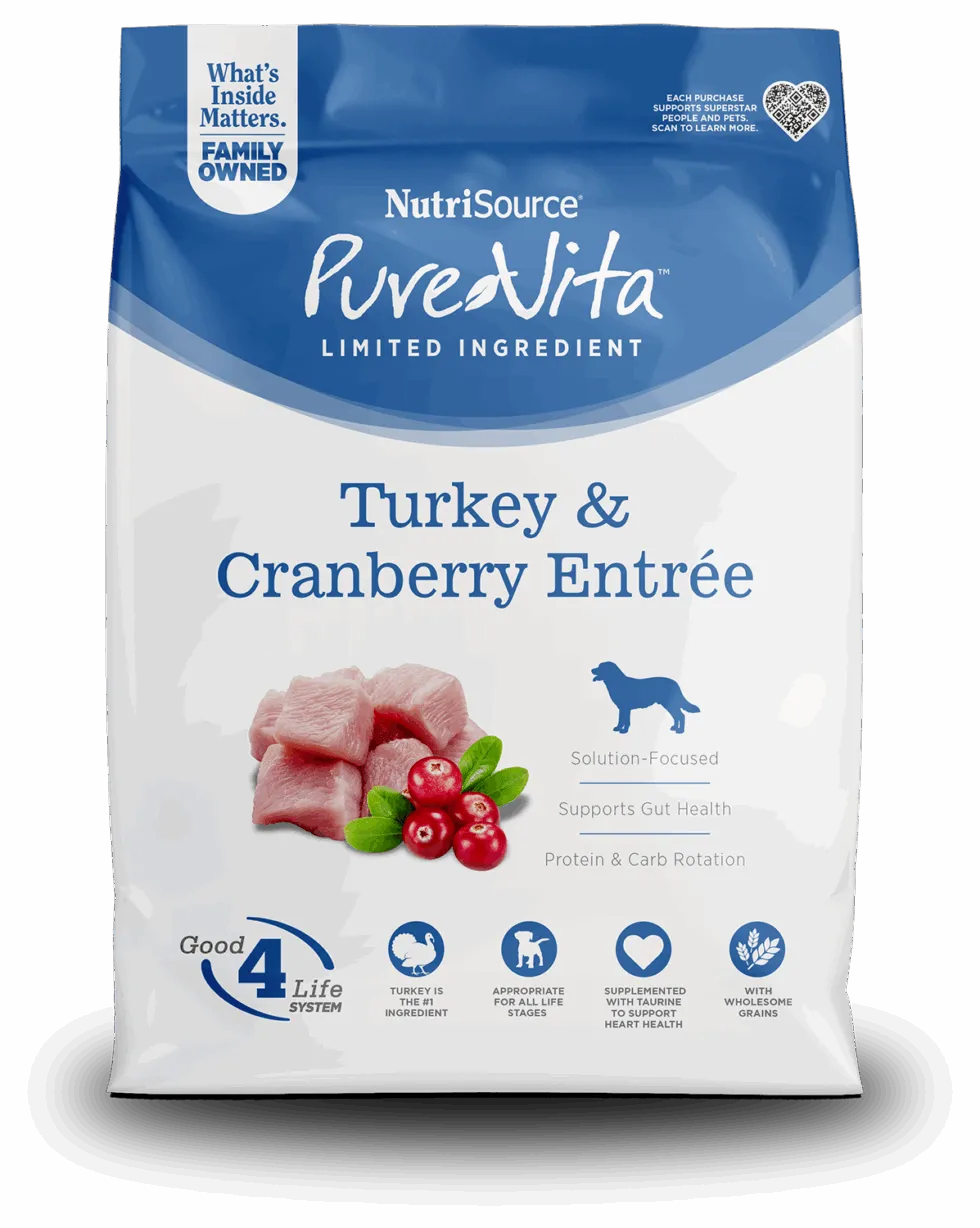 NUTRISOURCE DOG 12# PURE VITA TURKEY &amp; CRANBERRY