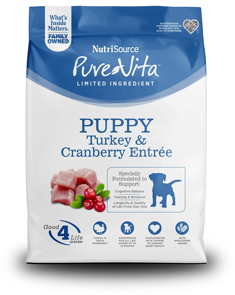 NUTRISOURCE PUPPY 4# PURE VITA TURKEY &amp; CRANBERRY