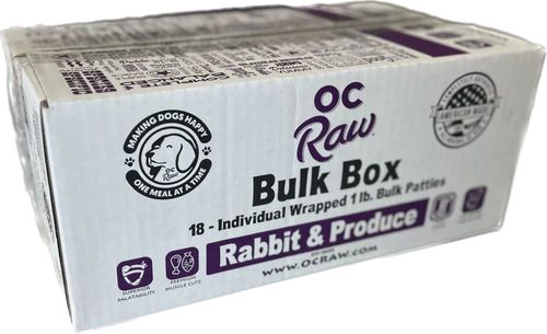 OC RAW 18# FROZEN RABBIT &amp; PRODUCE BULK BOX