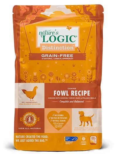 NATURE'S LOGIC DOG 24# DISTINCTION GRAIN FREE FOWL