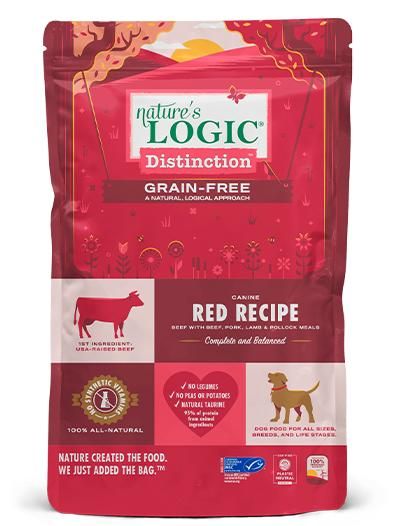 NATURE'S LOGIC DOG 24# DISTINCTION GRAIN FREE RED MEAT