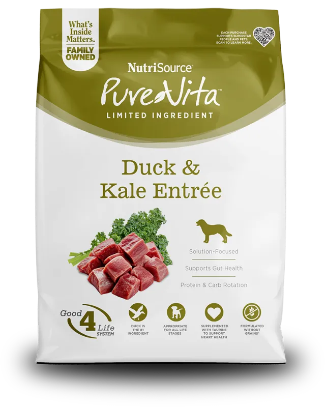 NUTRISOURCE DOG 12# PURE VITA DUCK &amp; KALE