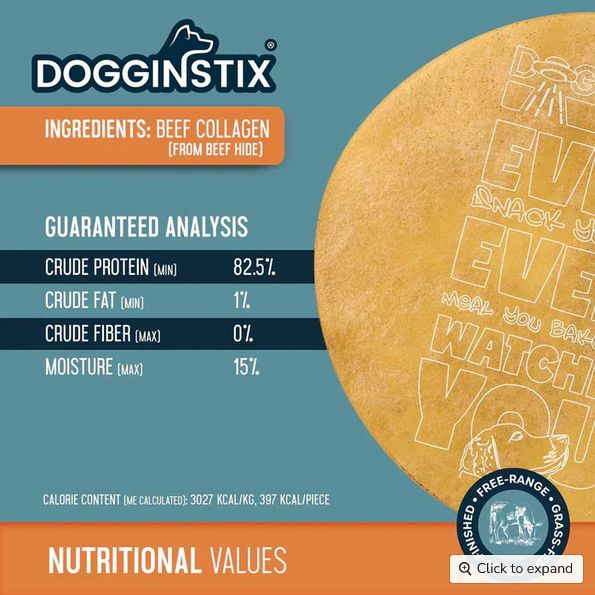 DOGGINSTIX BEEF COLLAGEN UFO