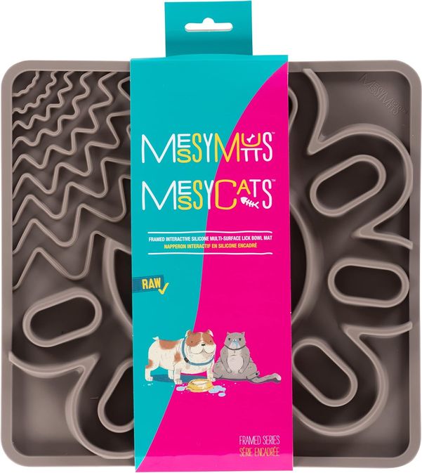 MESSY MUTTS  XL GREY INTRACTVE LICK MAT