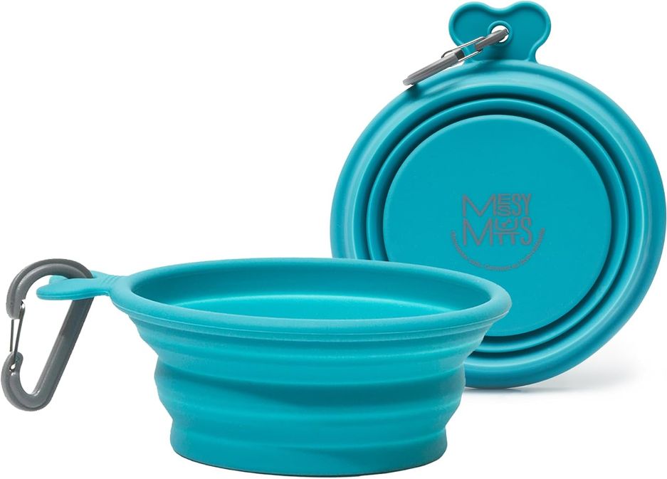 MESSY MUTT 3CUP  COLLAPSIBLE BOWL BLUE