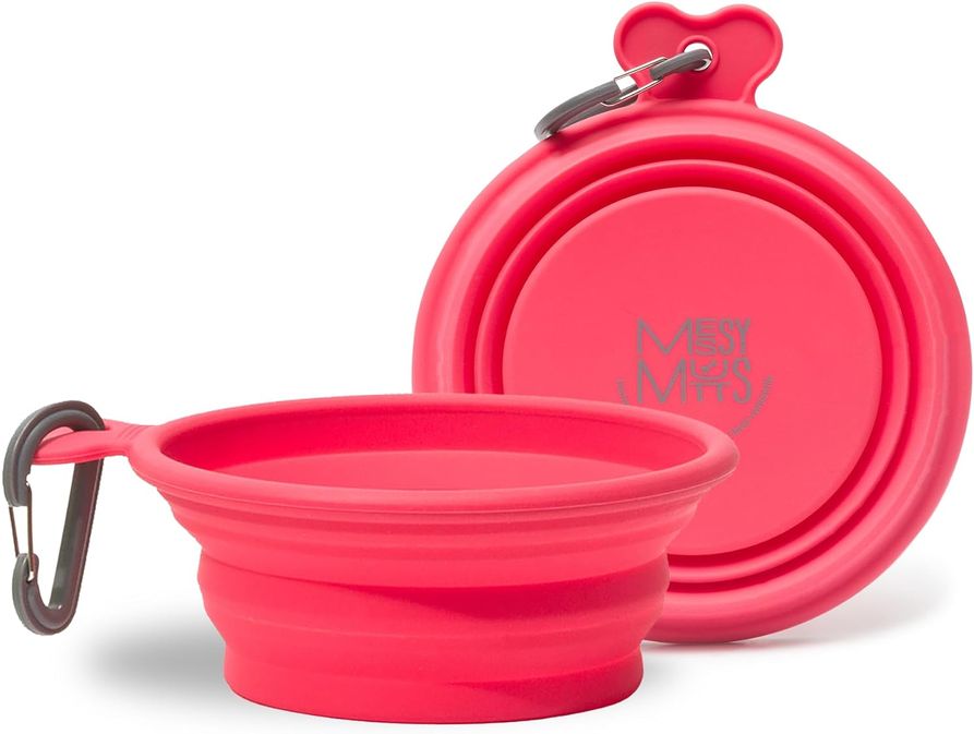 MESSY MUTTS 3CUPS COLLPSIBLE RED