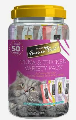 FUSSIE CAT 50 CT TUNA &amp; CHICKEN 5 FLAVOR VARIETY PACK