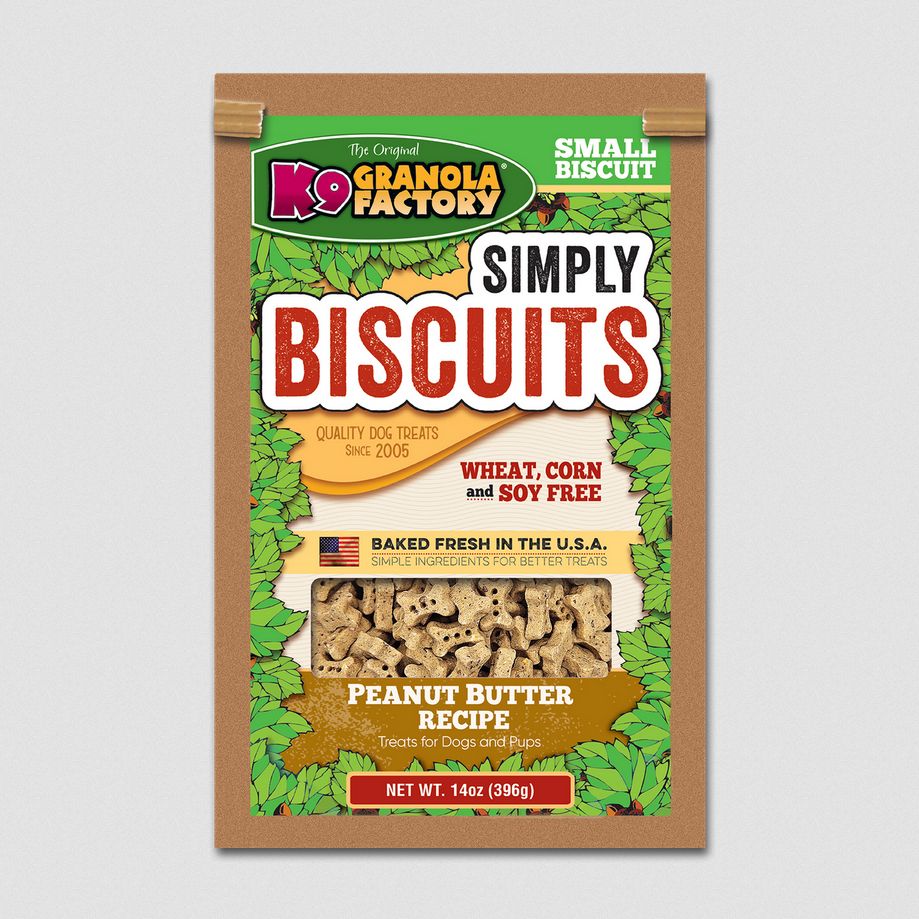 K9 GRANOLA FACTORY SM BISQUITS PB 16OZ