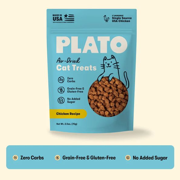 PLATO CAT 2.5OZ CHICKEN TREATS