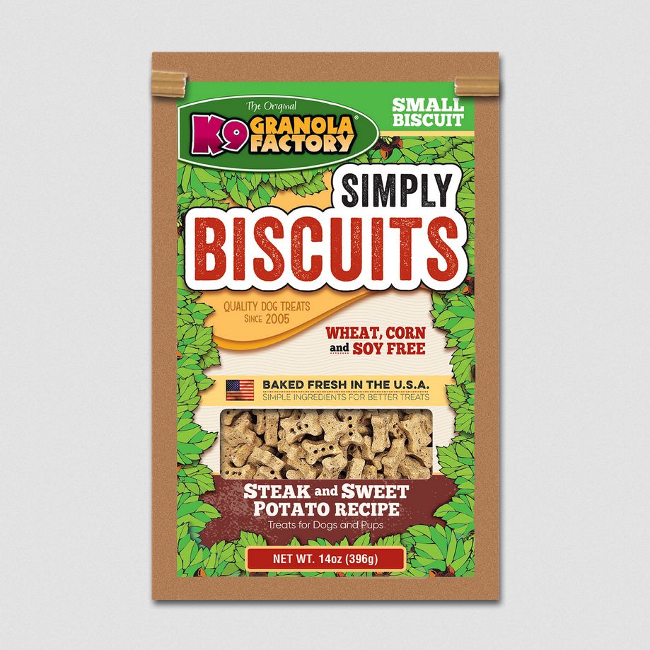 K9 GRANOLA FACTORY BISCUITS STEAK/SWEET POTATO 16OZ