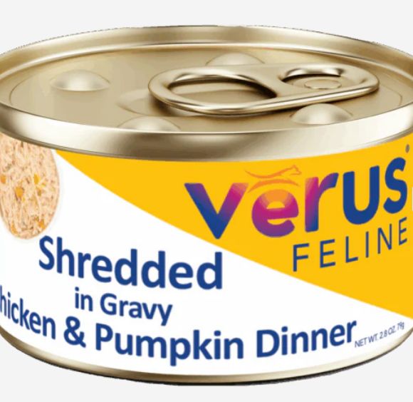 VERUS 2.8OZ RESCUE CASE CAT SHREDDED IN GRAVY CHICKEN &amp; PUMPKIN