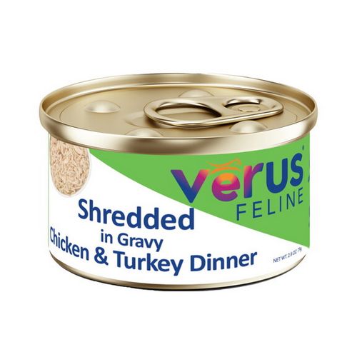 VERUS 2.8OZ RESCUE CASE CAT SHREDDED IN GRAVY CHICKEN &amp; TURKEY