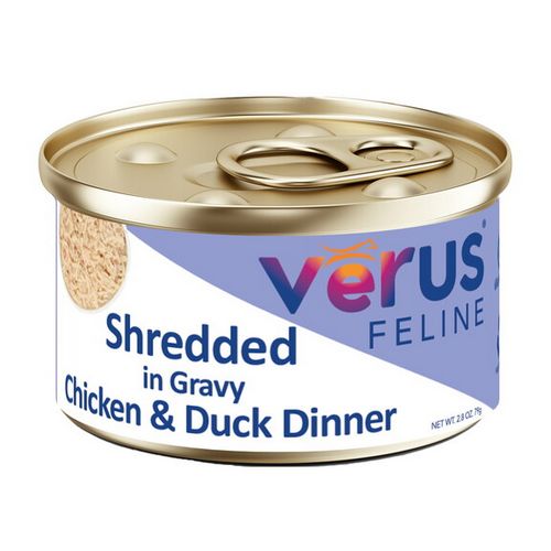 VERUS 2.8OZ RESCUE CASE CAT SHREDDED IN GRAVY CHICKEN &amp; DUCK