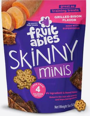 FRUITABLES 5OZ DOG TREAT SKINNY MINIS GRILLED BISON