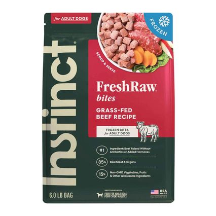 INSTINCT DOG 6# RAW FROZEN BEEF BITES