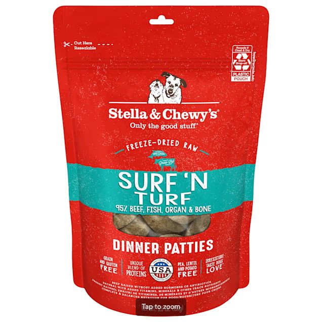 STELLA &amp; CHEWY'S DOG 5.5OZ DINNER PATTIES SURF &amp; TURF