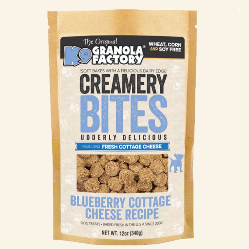 K9 GRANOLA FACTORY 12OZ DOG CREAMERY BITES  BLUEBERRY COTTAGE CHEESE