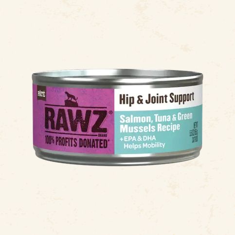 RAWZ CAT 5.5OZ HIP &amp; JOINT SALMON, TUNA, GREEN MUSSELS