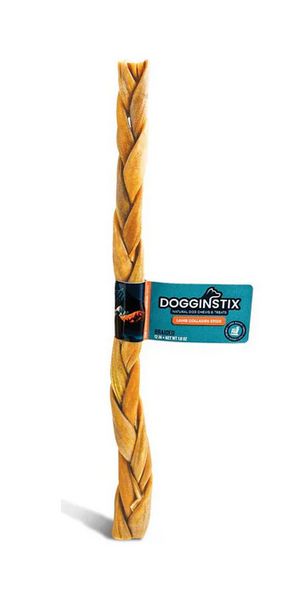 DOGGINSTIX 24" BRAIDED LAMB COLLAGEN