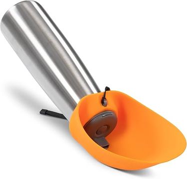 MESSY MUTTS 20OZ TRAVEL WATER BOWL ORANGE