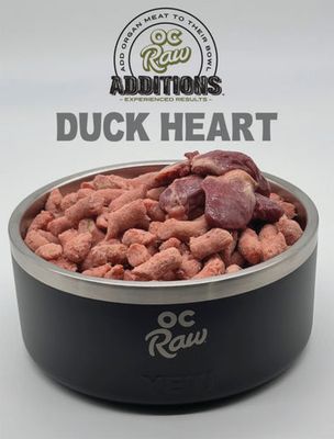 OC RAW 8OZ FROZEN DUCK HEART ADDITIONS
