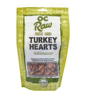 OC RAW 4OZ FREEZE DRIED TURKEY HEARTS