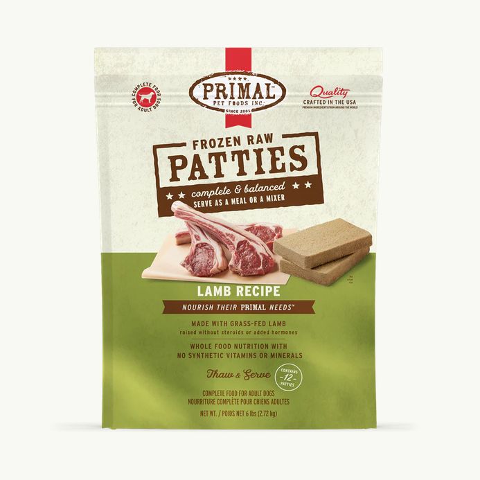 PRIMAL DOG 6# FROZEN PATTIES LAMB
