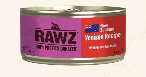 RAWZ CAT 3OZ VENISON W/ GREEN LIPPED MUSSELS
