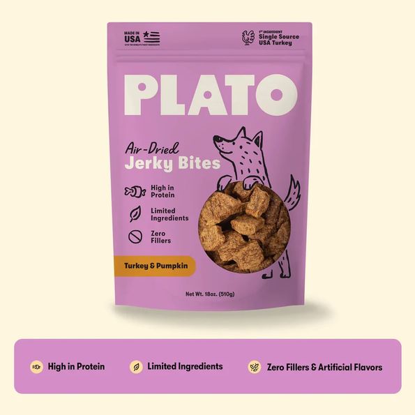 PLATO DOG 18OZ AIR DRIED JERKY TURKEY &amp; PUMPKIN