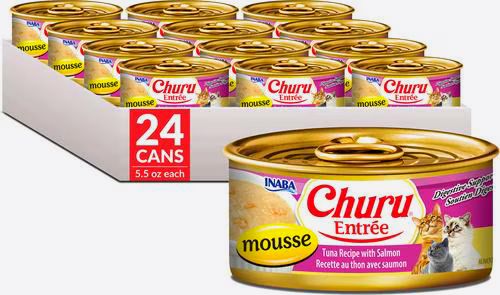 INABA CAT 5.5OZ CHURU TUNA &amp; SALMON  MOUSSE
