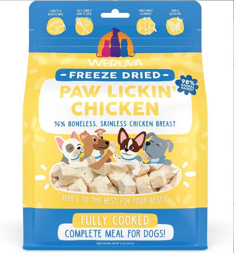 WERUVA DOG 5.5OZ FREEZE DRIED PAW LICKIN CHICKEN BITES