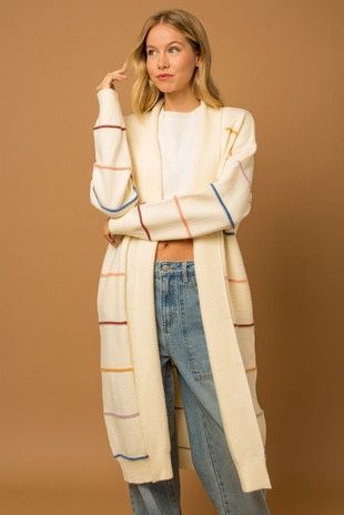 Stripe Sweater Cardigan