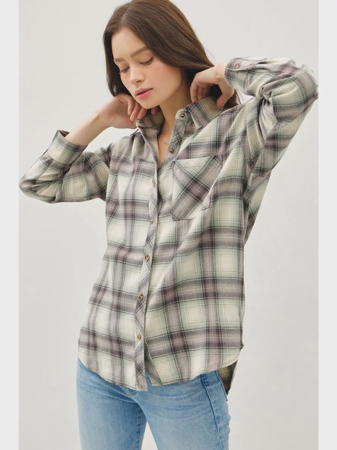 Oversized Cotton Flannel  Shirt