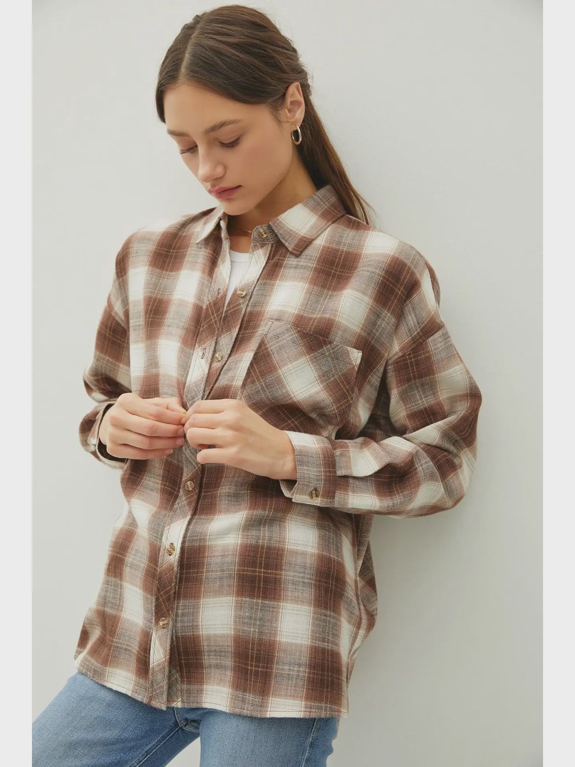 Plaid Flannel Long Sleeve Button Down