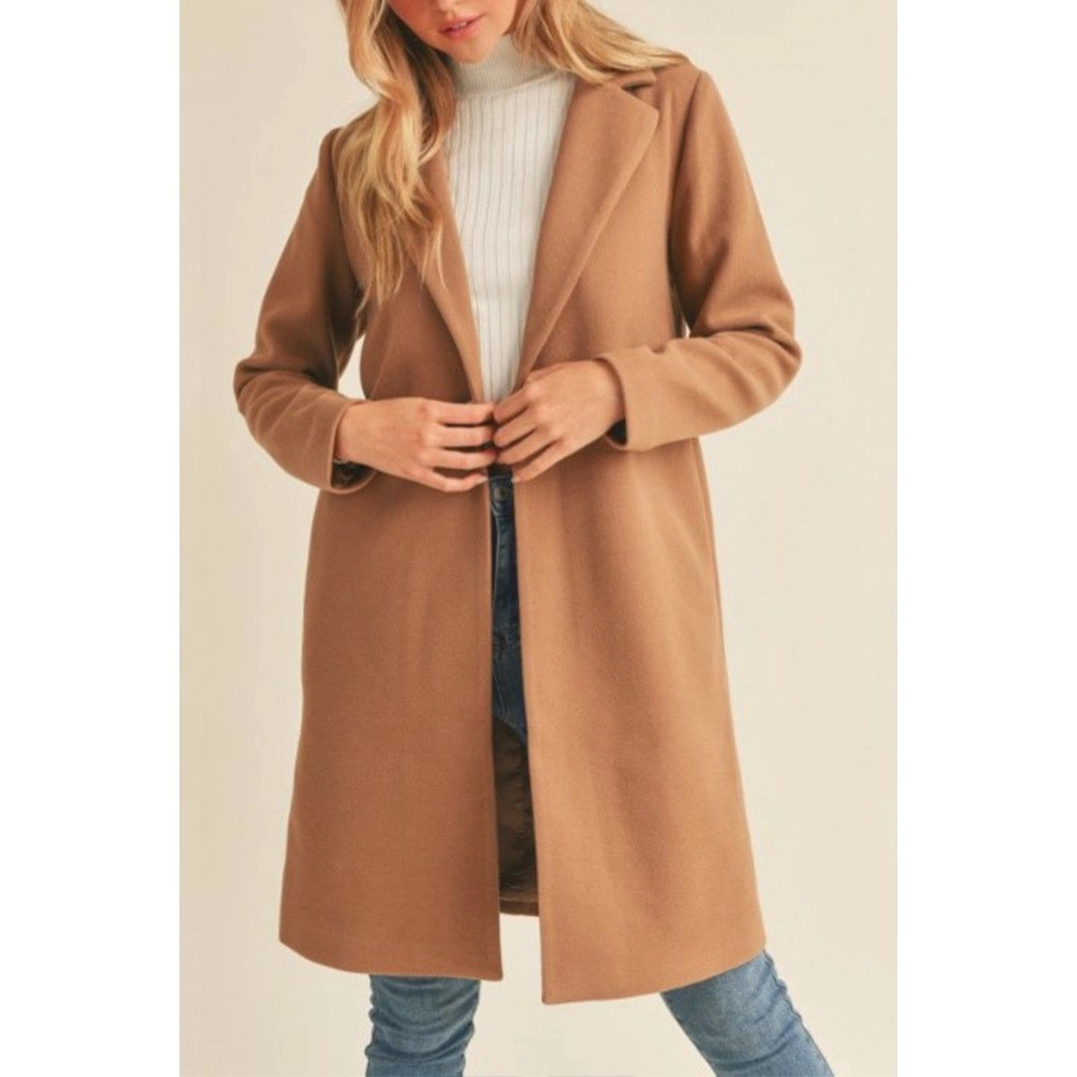 Camel Faux Wool Coat