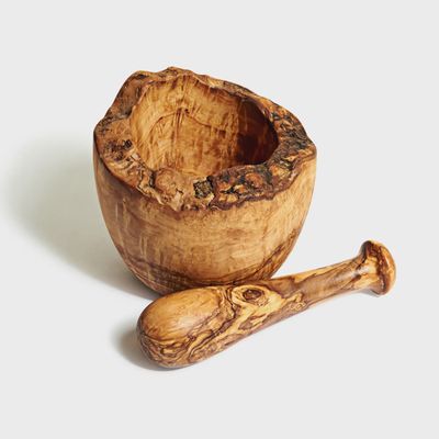 Free Form Olive Wood Mortar &amp; Pestle