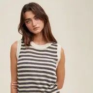 Striped Sweater Tank Top