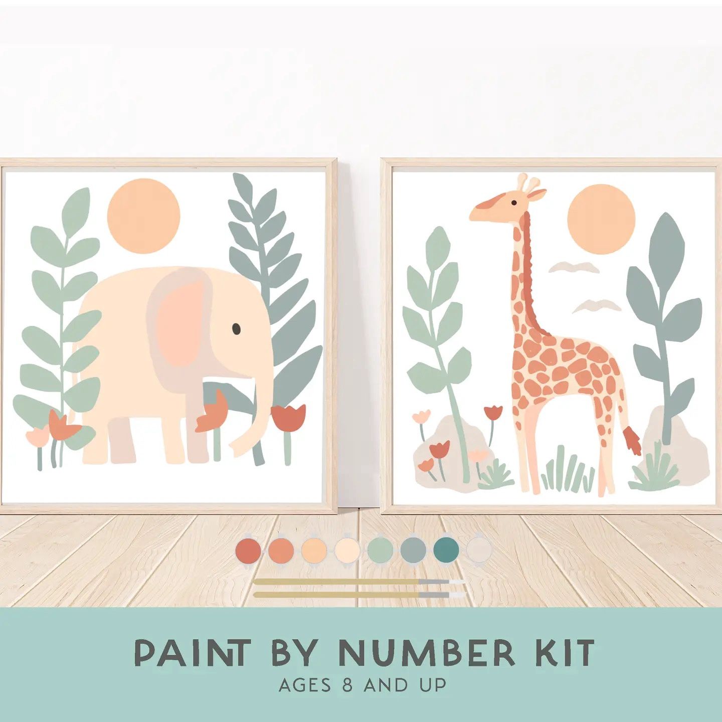 Elephant Giraffe Paint by Number Kit