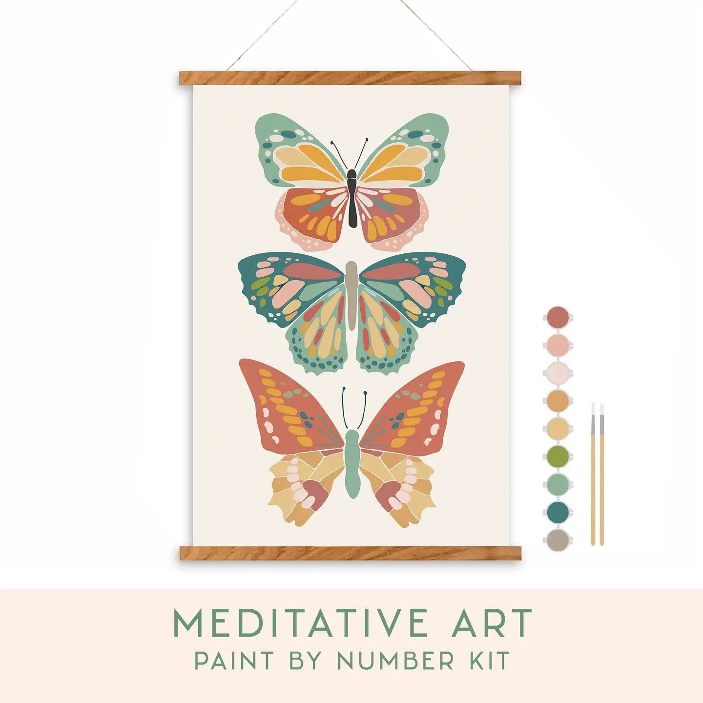 Vibrant Butterflies Meditative Paint by Number