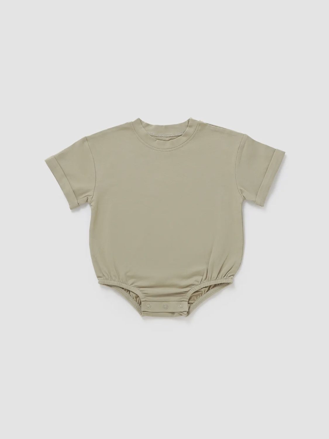 Short Sleeve Bubble Romper, Dune