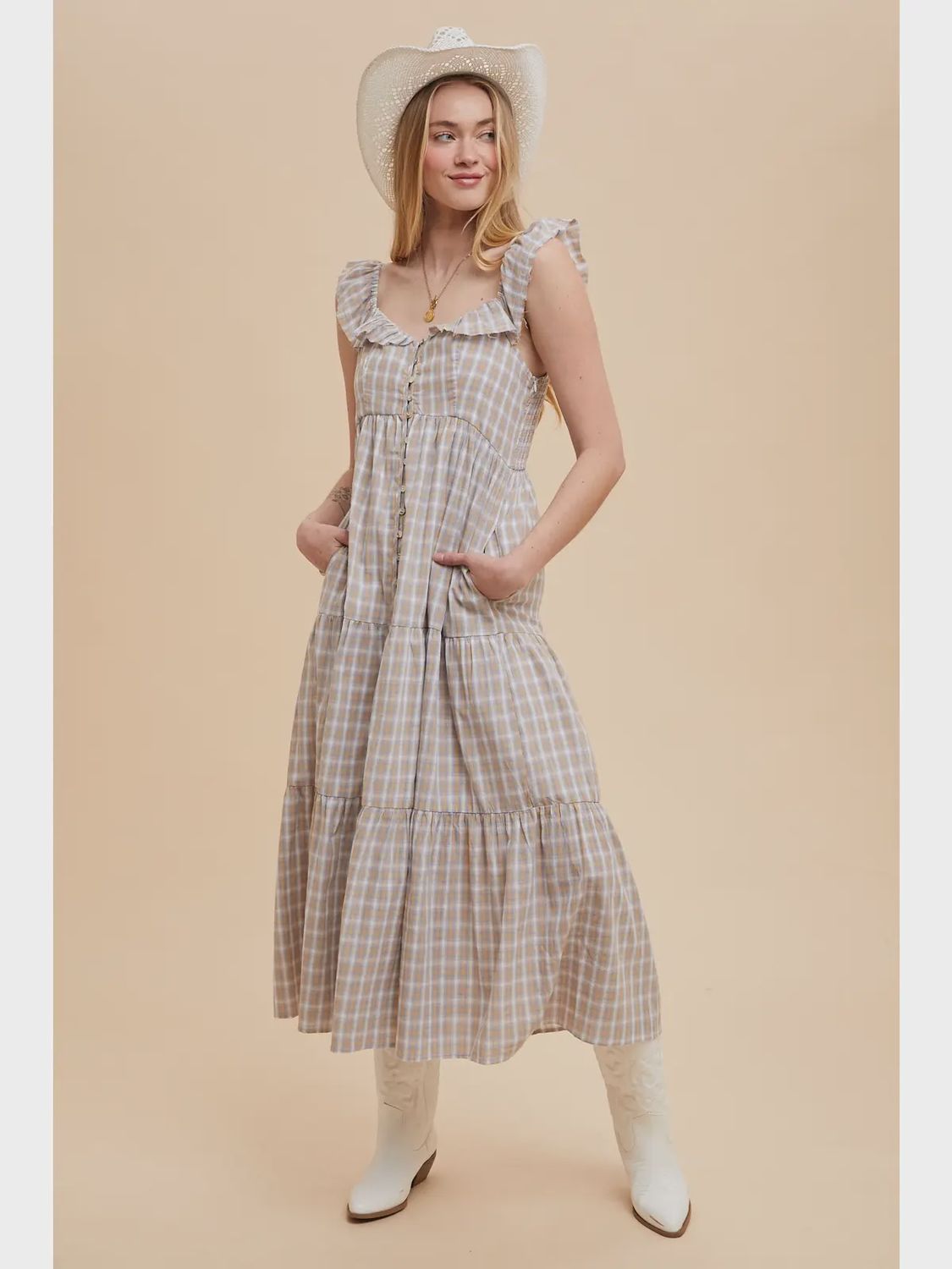 Cotton Plaid Summer Dress