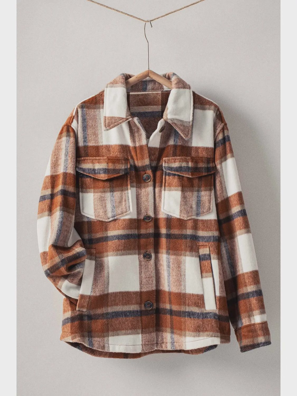 Autumn Timber Plaid Button Down Jacket