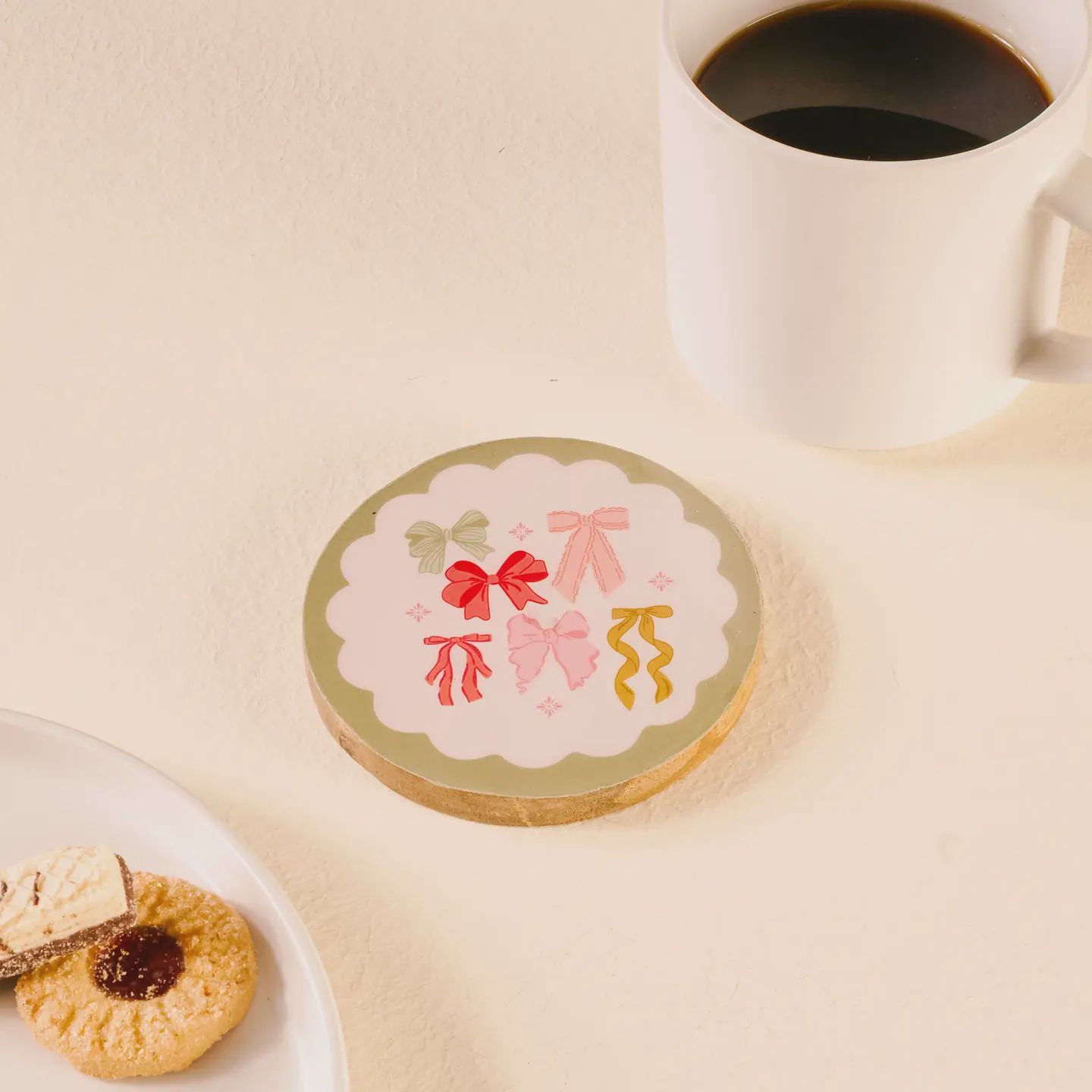 Wood Enamel Coaster-Bow Affair
