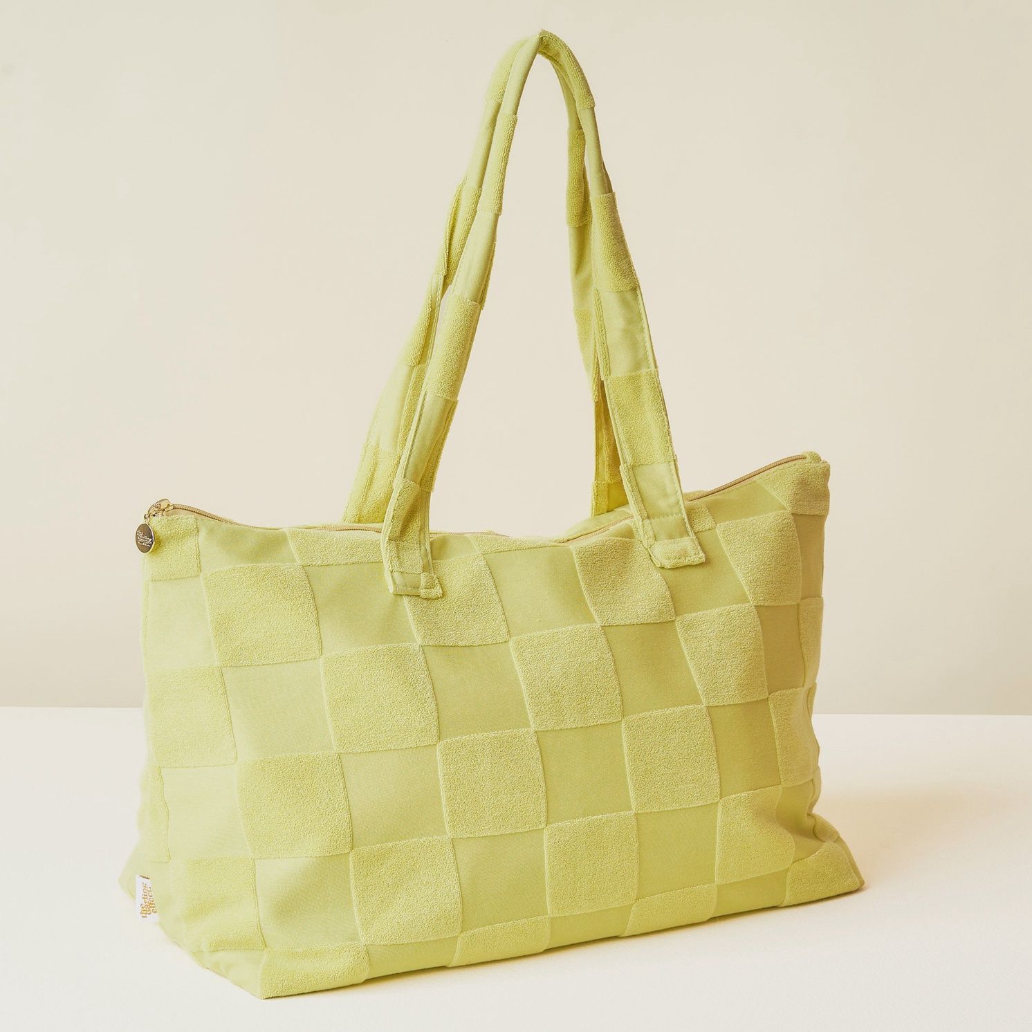 Terry Tote- Green Check